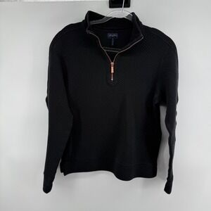 Good Man Brand Black Quilted Quarter Zip Pullover Sweatshirt Men's Size M